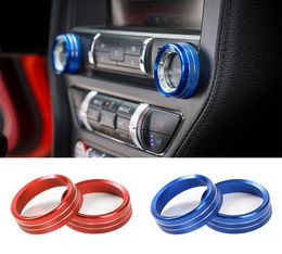Car Air Conditioner Conditioning Switch Decoration Ring Aluminium Alloy For Ford Mustang 2015 Auto Styling Interior Accessories4861804