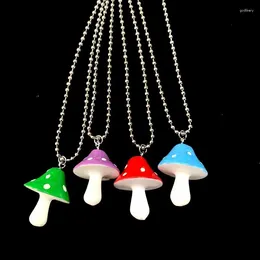 Chains Cartoon Mushroom Necklace Fashion Imitation Women Personality Simple Cute Resin Pendant Daily Charm Jewellery