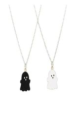 Black And White Ghost Pendant Necklaces For Women Men Friend Lovely Ghost Pendant Couple Necklace Fashion Jewellery GC9831512325