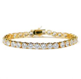 Bling Zircon Bracelets Jewellery Luxury Grade Quality 18K Gold Plated Tennis Bracelets Fashion 6mm Zircon Hip Hop Bracelets Wholesal1298038