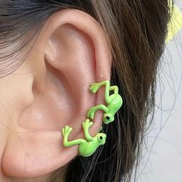 Backs Earrings Animal Design Frog Ear Clips Funny Comfort Fit Cute Clip-On Jewellery Non-Piercing Fashion Chic Cuff Casual Wear