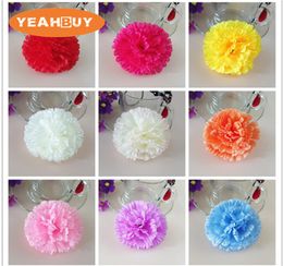 9cm 11Colors Whole 300pcs Artificial Silk Carnation Flower Heads For Mother039s Day DIY Flower Wall Bouquet Jewelry Finding3012748