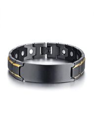 Mens Healing Magnetic Bracelet in Stainless Steel Healthcare Elements Custom Blank Curved Tag Bracelet7441905