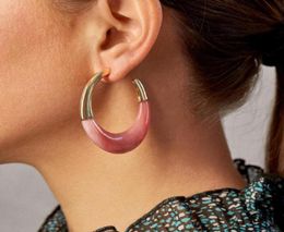 Fashion Resin Acrylic Round Hoop Earrings For Women Statement Big Hook Patchwork Tortoise Shell Boho Jewelry Brincos Huggie6795002