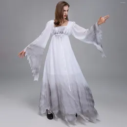 Casual Dresses Halloween Scary Bride Dress Ghost Witch Cosplay Costumes For Women Gothic Medieval Horror Vampire Clothing 2024