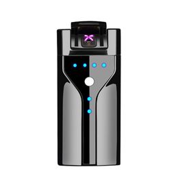 Wholesale Usb Rechargeable Lighter Plasma Usb Electric Quantity Display Double Arc Electric Lighter For Cigarettes