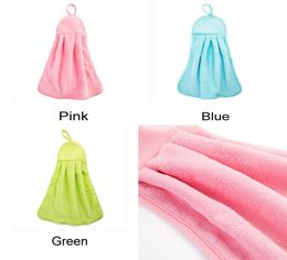 Kitchen Tools Hangable 3 Colours Soft Convenient Hand Towel Solid Colours Strong Absorbent Durable Wear Resistant Clean Rag DH0486 T7414594