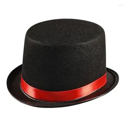 Berets Magician Hat Top Western Short-Brimmed For Women Man Casual Wear Fedoras Unisex D46A