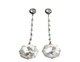 Big Crystal Ear Stud Bright Diamonds with Little Pearls Earrings70204279884594