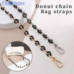 TINBERON 68CM Bag Chain Strap Transformation Underarm Bag Chain Shoulder Strap Metal Resin Donut Chain Strap Handbag Accessories 240422