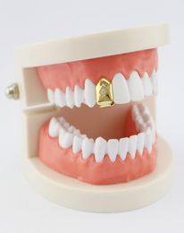 hip hop single tooth grillz single diamond real gold plated rappers dental grills cool music body jewelry golden silver rose gold 7876718