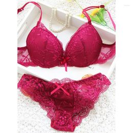 Bras Sets Women Sexy Lingerie Set Fashion Lace For Ladies Soild Color Bra Comfortable Intimates Underwear Suit Female