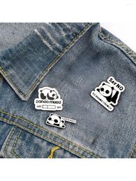 Brooches 3PCSCartoon Creative -selling Products English Letters Drop Oil Alloy Brooch Students Cute Panda Accessories Emblem