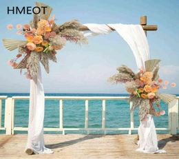 Customize Dried Flower Reed Fan Arrangement Pampas Grass Rose Flower Row Wedding Party Backdrop Decor Flower Wall Window Display 24383486