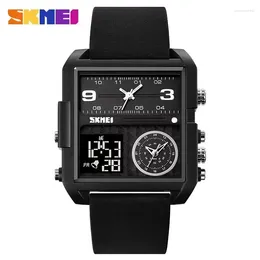 Wristwatches SKMEI 2024 Mens Fashion Back Light Digital Wristwatch 3Bar Waterproof Alarm Clock Reloj Hombre Casual 3Time Stopwatch Sport Wat