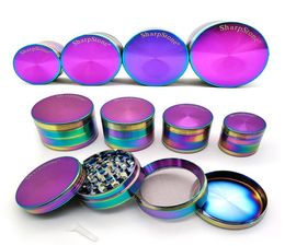 Sharpstone Metal Grinder Smoking Herb Grinders Zinc Alloy D40505563mm Rainbow Ice Blue Colour 4 Layers Spice Crusher Tobacco Gri4197013