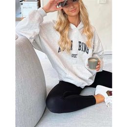 2024 Damen Bing Hoodies Brief Sport Frauen Cotton Casual Winter Herbst Herum Kapuze Sweatshirt Modeboween Sweatshirtstops übergroß