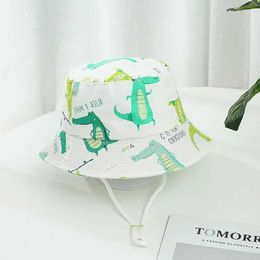 Caps Hats New Summer Panama Children Cotton Cartoon Bucket Cap For Boys Printing Floral Baby Girls Sun Hat Flower Kids Bonnet