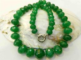 1018mm Natural Emerald Faceted Gems Roundel Beads Necklace 185quot4334117