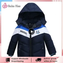 Jackets 2 3 4 5 6 Years Boys Winter Heavy Hooded Kids Windbreaker Coat Keeping Warm Resist The Severe Cold Children Outerwear