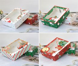 Christmas Gift Box Santa Papercard Kraft Present Party Favour Baking cake box muffin paper packingT2I527831287399