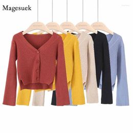 Women's Knits Cardigan V Neck Casual Thin Jumper Knitted Sweater Women 2024 Winter Button Female Clothing Pull Femme 12036