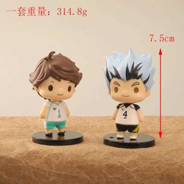 Action Toy Figures Haikyuu!! Figures Anime Cute 7.5cm Doll Shoyo Kageyama Bokuto Keiji Tooru Kenma Action Figures Model Toys Gift for Kids Children