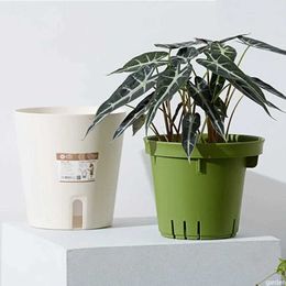 Planters Pots Double Layer Self Watering Hydroponics Flower Pot Plastic Lazy Automatic Water-Absorbing Plants Pot Potted Planters Office Home