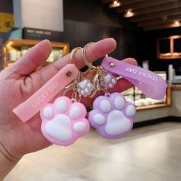 Cat Creative Car Keychain Silicone Personalised Doll Couple Key Pendant Cute Bag Pendant Keychain