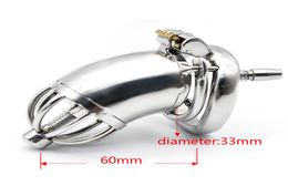 Anti off version short paragraph stainless steel ball stretcher sex cock ring for men small device penis cock cage8701437