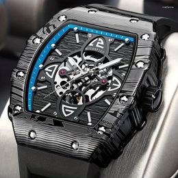 Wristwatches MUSANFIGO Fully Automatic Mechanical Watch 2024 Fashion Trend Bucket Shaped Men's Night Glow Waterproof