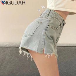 Women's Jeans Shorts Women Light Blue Short Denim For Pants Summer High Waist Loose Ropa Mujer