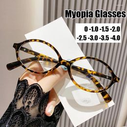 Sunglasses Oval Small Anti Blue Light Myopia Glasses Fashion Trendy Ladies Minus Eyeglasses Optical Prescription Eyewear Diopter 0 To -4.0