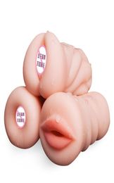 Soft Realistic Deep Throat Male Masturbator Silicone Sex Toys for Men Artificial Vagina Mouth Anal Erotic Oral Sex Adult product 22227675