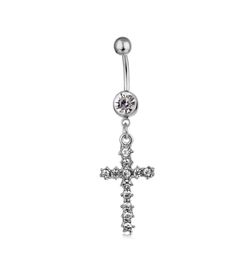 D0192 1 Colour The cross style 01801 Belly Button Navel Rings with clear stones body piercing jewelry2551201