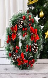 New Christmas decoration Flowers cmreath handmade simulation door hanging window props arrangement2616314