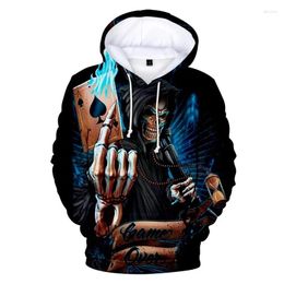 Men's Hoodies Skull Flame Poker 3d Pullover Costume Fashion Male Female Hoodie Long Sleeve Tops Unisex Harajuku Hooded