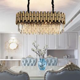 Chandeliers Crystal Chandelier Living Room Modern Lamp Villa Long Nordic Art Restaurant Stainless Steel Decorative