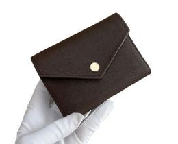 Womens designer wallets luxurys Victorine trifold purses brown flower short card holder high-quality ladies fashion small clutch bags with original box 12x9.5cm