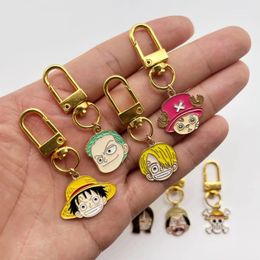 15colors japanese one piece keychain Cute Anime Movies Games Hard keychain keyring Collect Metal Cartoon accessory accessories
