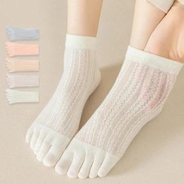 Women Socks 5 Finger Boat Sox Toe Fashion Breathable Summer Ladies Girl Ultrathin Invisible Cotton Five-finger Sock