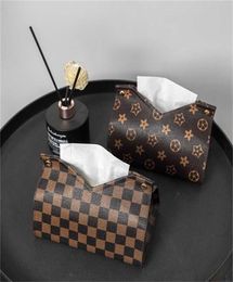 Fashion Living Room Restaurant Tissue Boxes Decoration Supplies PU Designers Letters Printed Creative Car Pumping Carton Home Tabl5823900