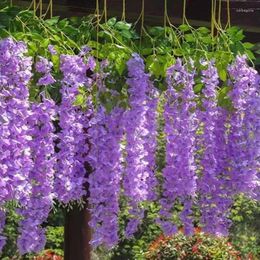 Decorative Flowers 12PCS Wedding Garland Silk Vine Rattan Hanging Wisteria Faux Long String Artificial Home Party Decor Outdoor