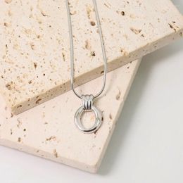 Chains 925 Sterling Silver Circular Claw Buckle Necklace Pendant For Women Jewellery Small Simple Shaped JN0021