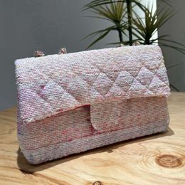 designer purse handbag Letter diamond grid bag Western womens shoulder diagonal cross channelies boy Handle woc Trendy