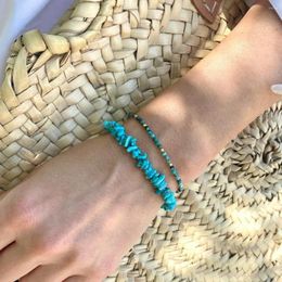 Strand CCGOOD Natural Irregular Stone Bracelet For Women Summer Beach Jewellery Turquoises Mini Bead Bracelets Pulseras Mujer 2024