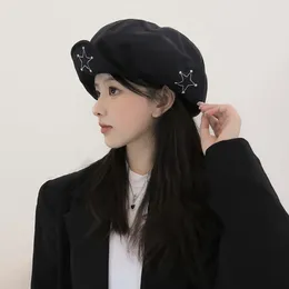 Berets The Korean Version Of Star Design For Women Spring And Summer Sweet Cute Show Face Small Cloud Sboy Hats