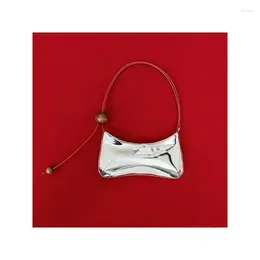 Drawstring Big Pearl Underarm Bag For Women's 2024 High Quality And Small Form Design Single Shoulder Crossbody