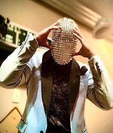 Halloween Party Studded Spikes Full Face Cover Jewel Cosplay Funny Masks Novelty Surprise Prank Joke6098507