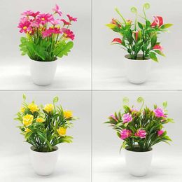 Planters Pots Artificial Plastic Potted Plant Tabletop Bonsai DIY Family Garden Table Decoration